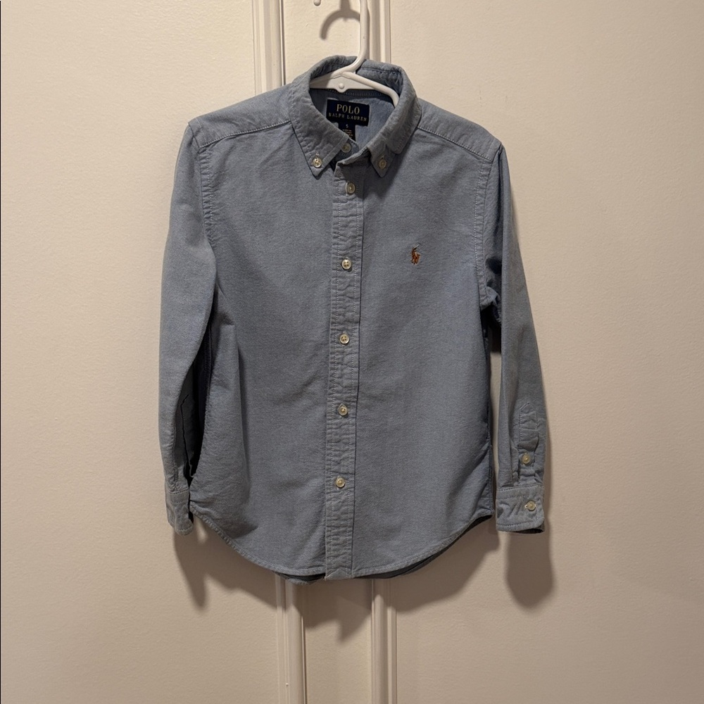 Polo Ralph Lauren Blue Oxford Shirt‎ Boys Size 5 Long Sleeve Button Down